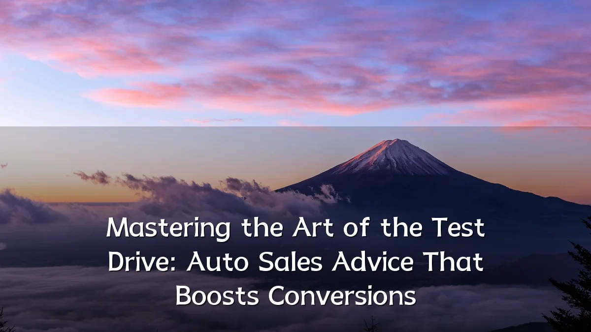 Mastering the Art of the Test Drive: Auto Sales Advice That Boosts Conversions
